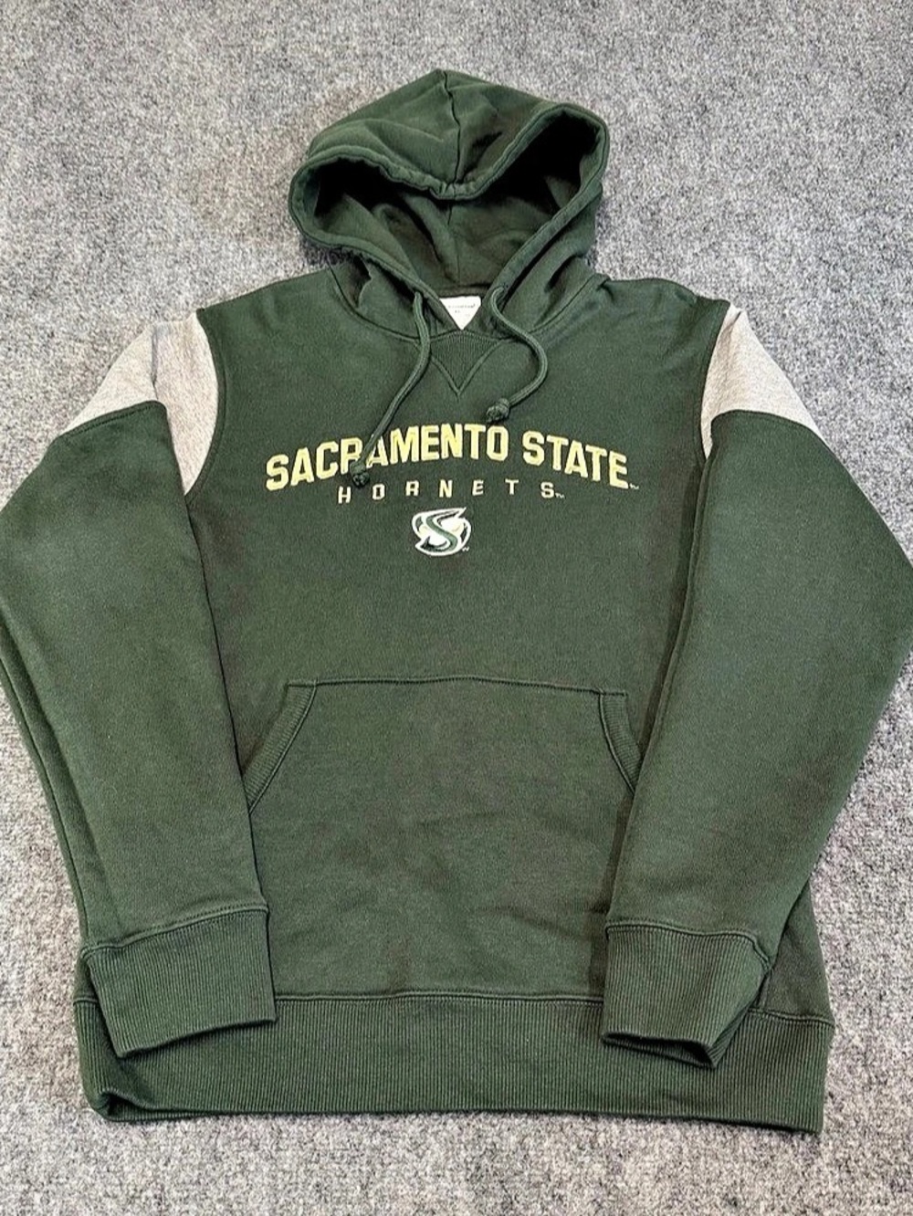 Champion Sacramento State Hornets Colorblock Hoodie Green & Gray XS